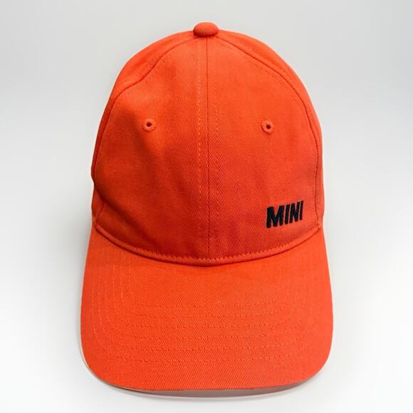 Mini Cooper Mens Orange Adjustable Strapback Hat Baseball Dad Cap - Picture 1 of 9